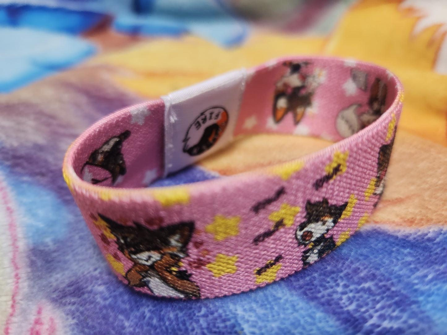Fif Stretch Band - Stars - Reversible Furry Wristband Bracelet