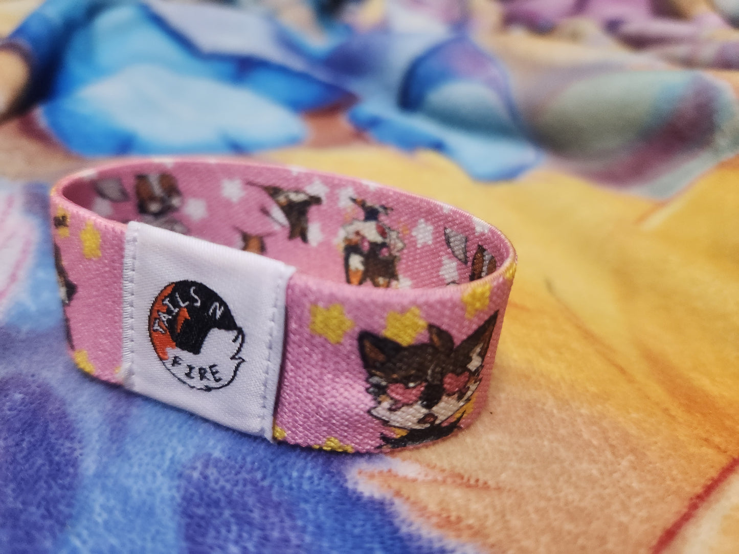 Fif Stretch Band - Stars - Reversible Furry Wristband Bracelet