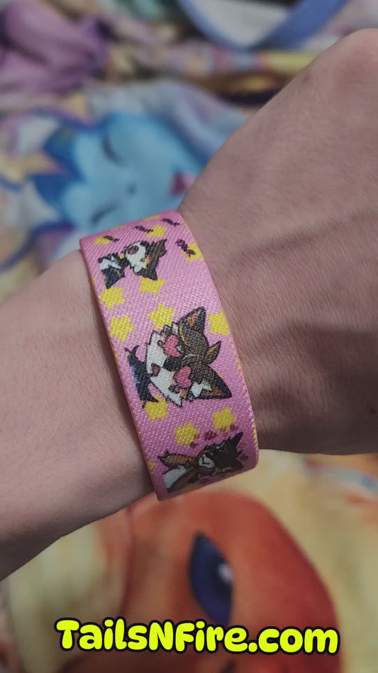 Fif Stretch Band - Stars - Reversible Furry Wristband Bracelet